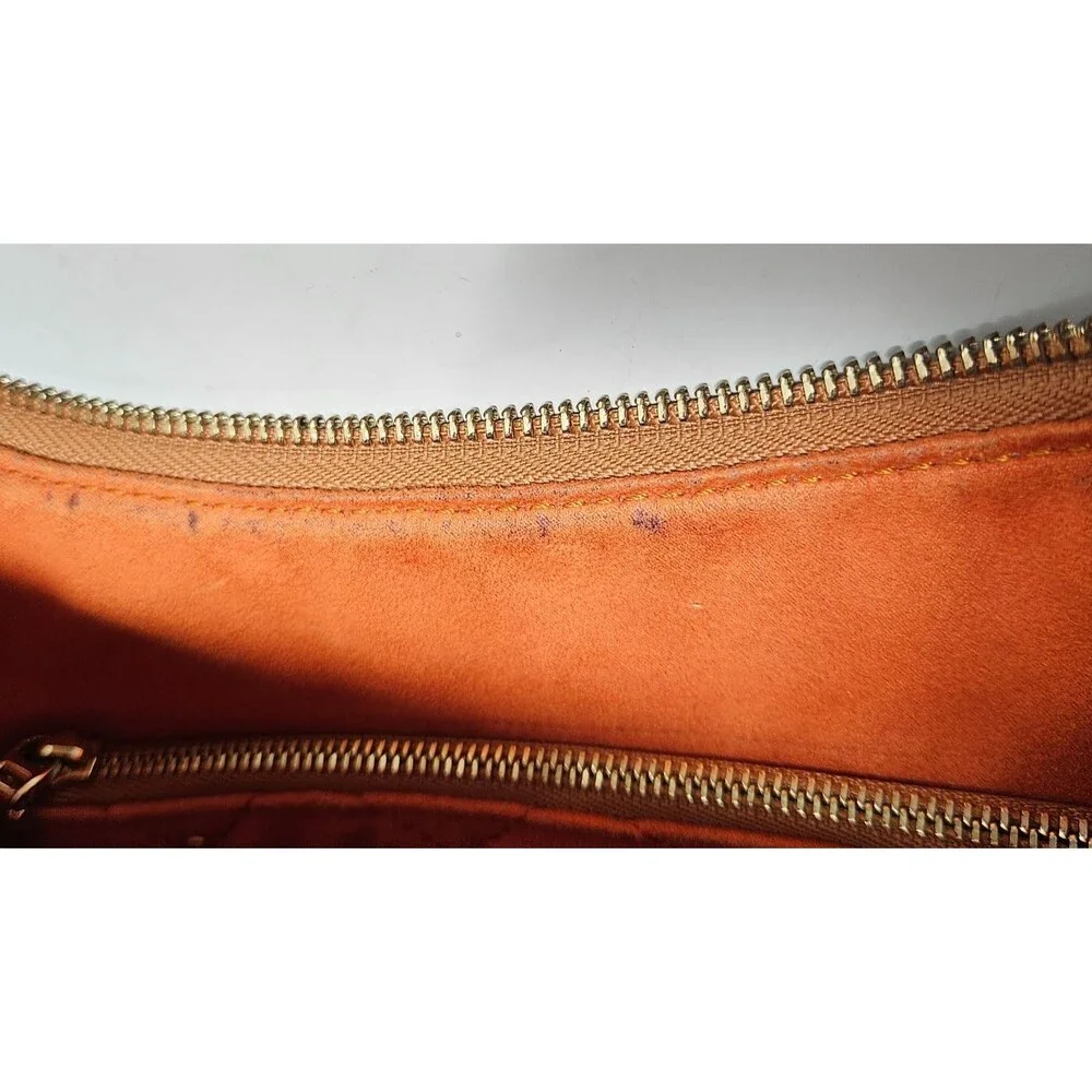 LANCEL SALVADOR DALI (2012) Daligramme Hobo Handbag Brown Cloth Leather Trim